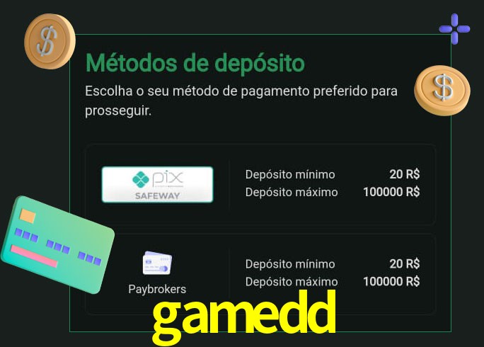 O cassino gamedd oferece uma grande variedade de métodos de pagamento